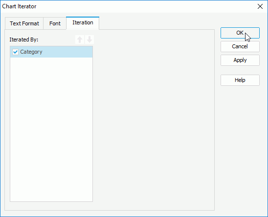 Chart Iterator dialog - Iteration