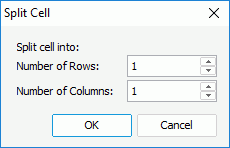 Split Cell dialog