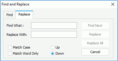 Find and Replace dialog - Replace