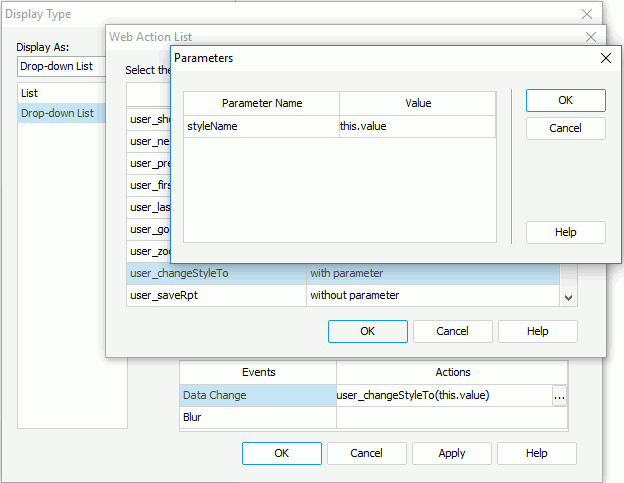Specify a Value for the Web Action Parameter