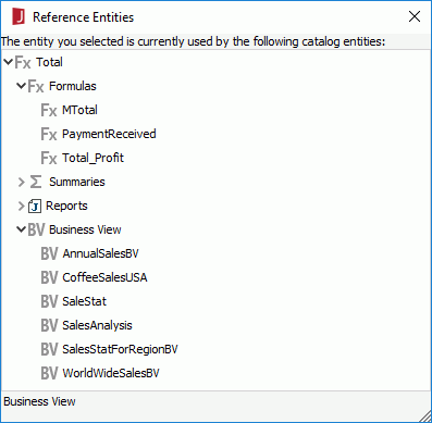 Reference Entities dialog