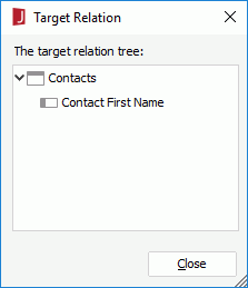 Target Relation dialog