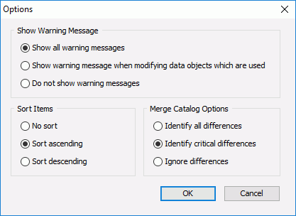Options dialog