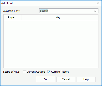 Add Font dialog