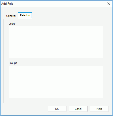 Add Role dialog - Relation
