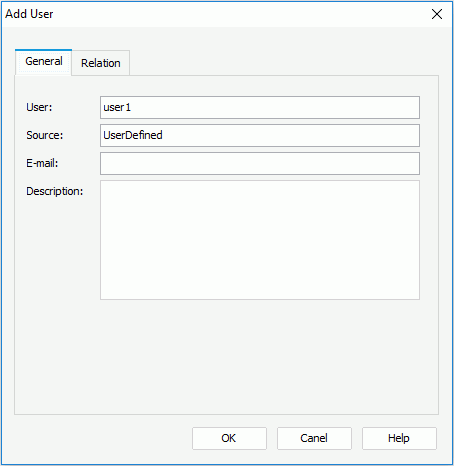 Add User dialog - General