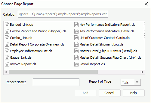 Choose Page Report