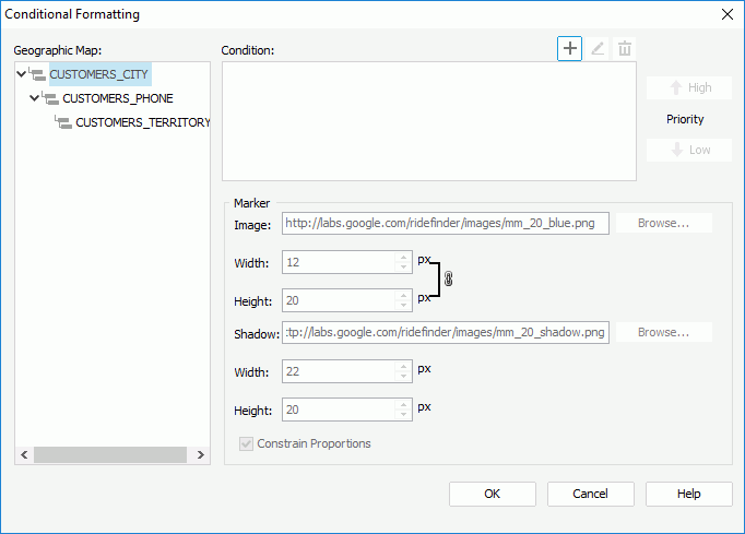 Conditional Formatting dialog