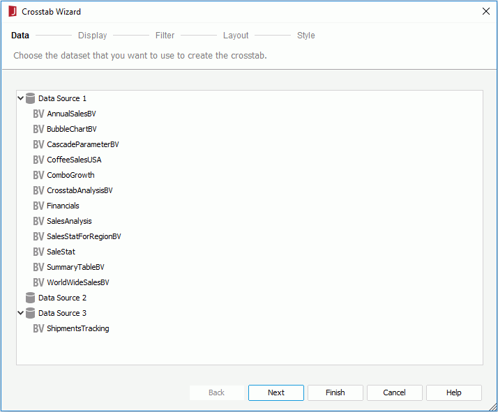 Crosstab Wizard - Data