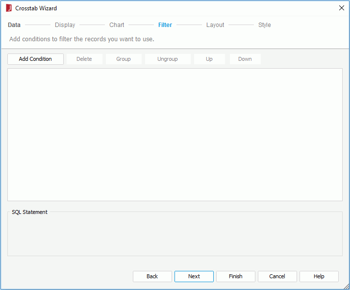 Crosstab Wizard - Filter