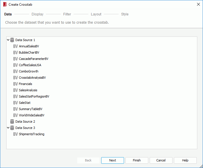 Create Crosstab - Data