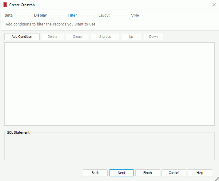Create Crosstab - Filter