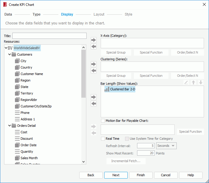 Create KPI chart - Display