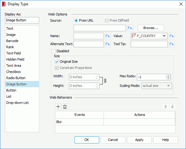 Display Type - Image Button