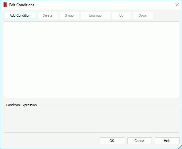 Edit Conditions dialog