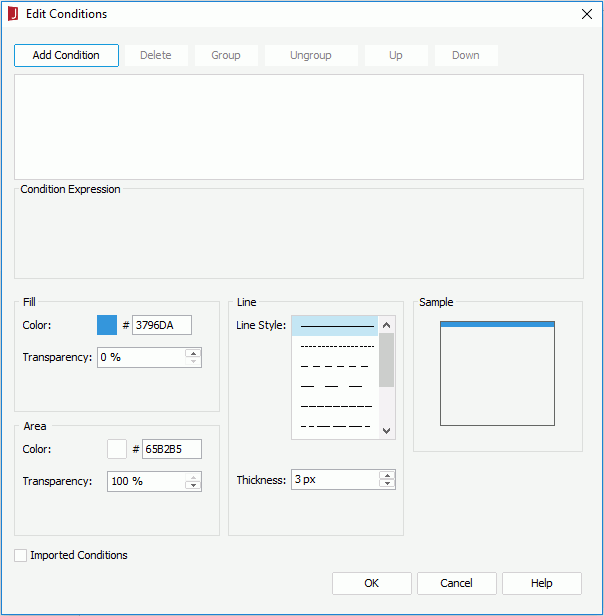 Edit Conditions dialog - Line