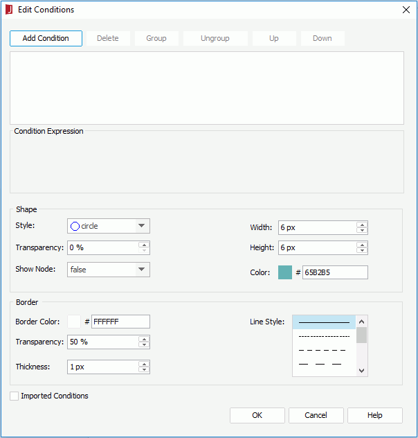 Edit Conditions dialog - Node