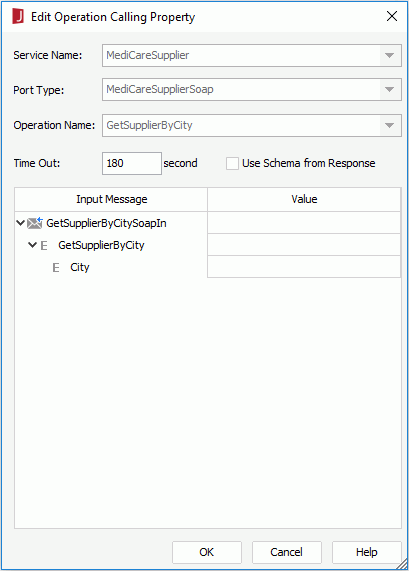 Edit Operation Calling Property dialog