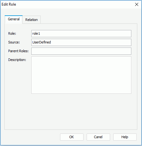 Edit Role dialog - General tab