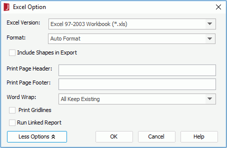 Excel Option dialog