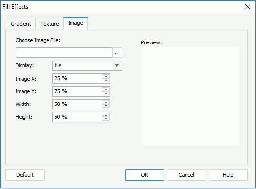 Fill Effects dialog - Image tab