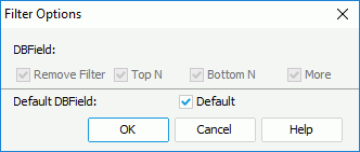 Filter Options dialog