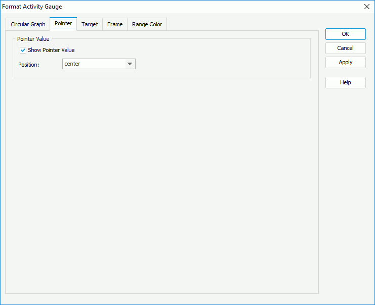 Format Activity Gauge dialog - Pointer
