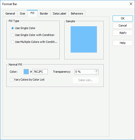 Format Bar dialog - Fill