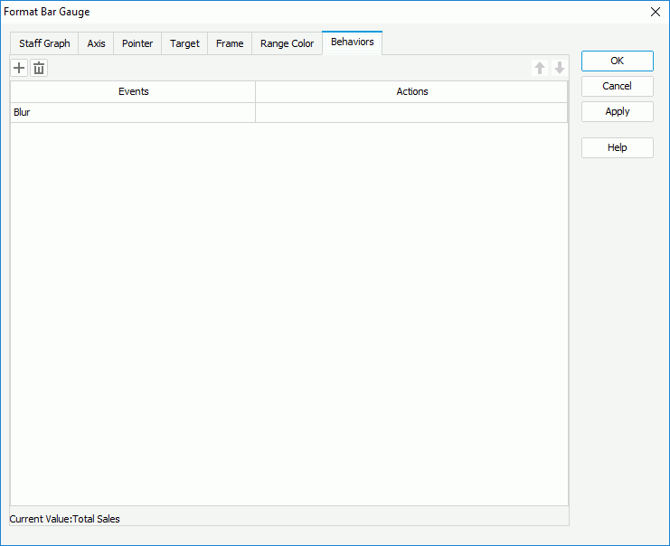 Format Bar Gauge dialog - Behaviors