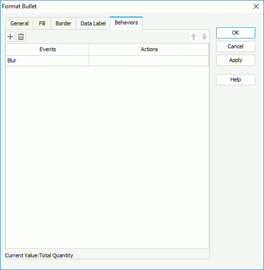 Format Bullet dialog for library component - Behaviors