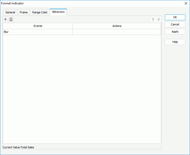 Format Indicator dialog for library component - Behaviors