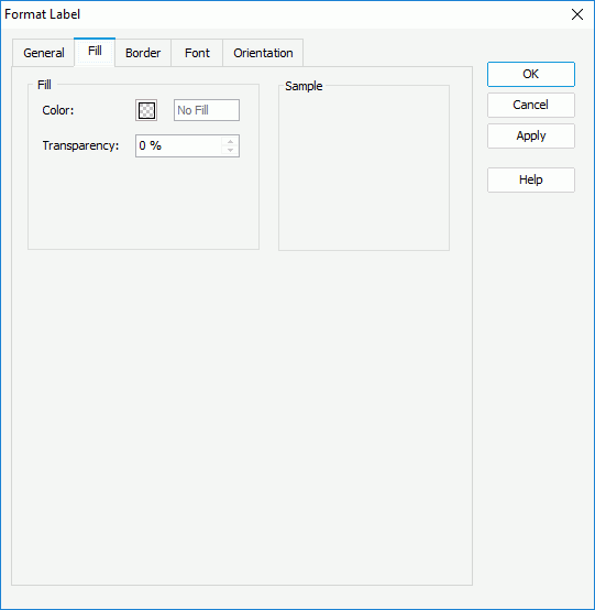 Format Label dialog - Fill