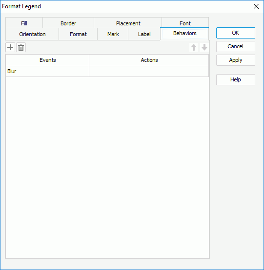 Format Legend dialog for library component - Behavior