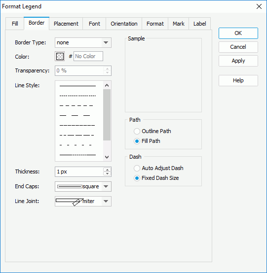 Format Legegnd dialog - Border