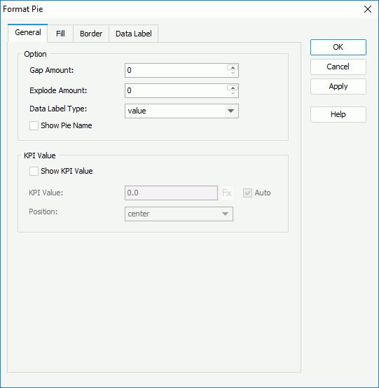 Format Pie dialog - General tab