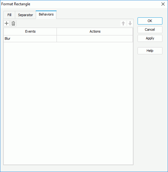 Format Rectangle dialog for library component - Behaviors