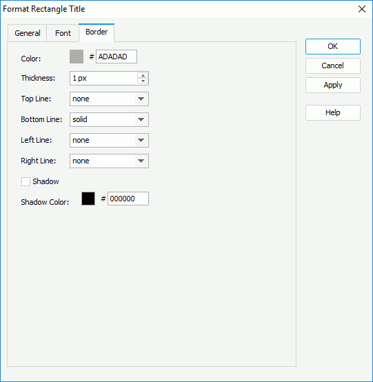 Format Rectangle Title dialog - Border