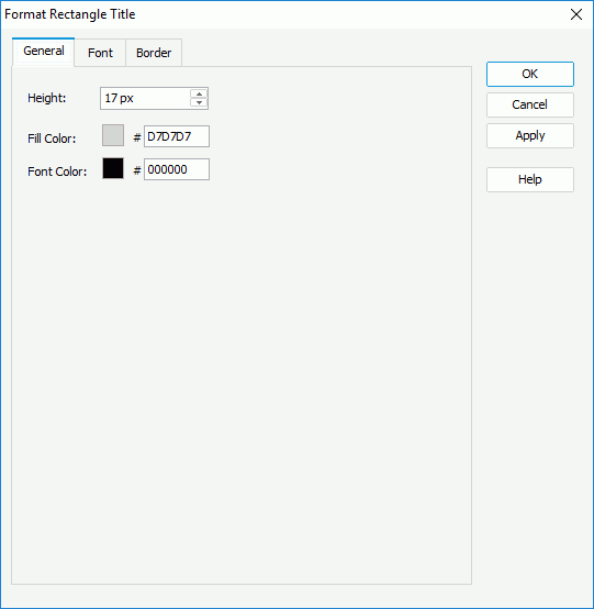 Format Rectangle Title dialog - General