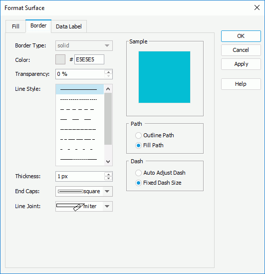 Format Surface dialog - Border