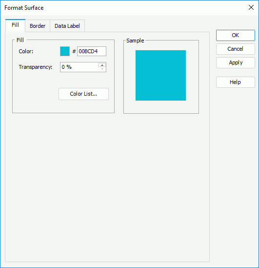 Format Surface dialog - Fill