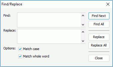 Find/Replace dialog