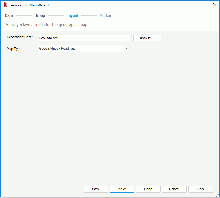 Geographic Map Wizard - Layout