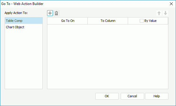 Go To - Web Action Builder dialog