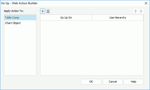 Go Up - Web Action Builder dialog