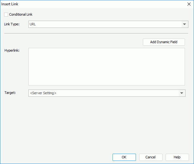 Insert Link dialog - URL
