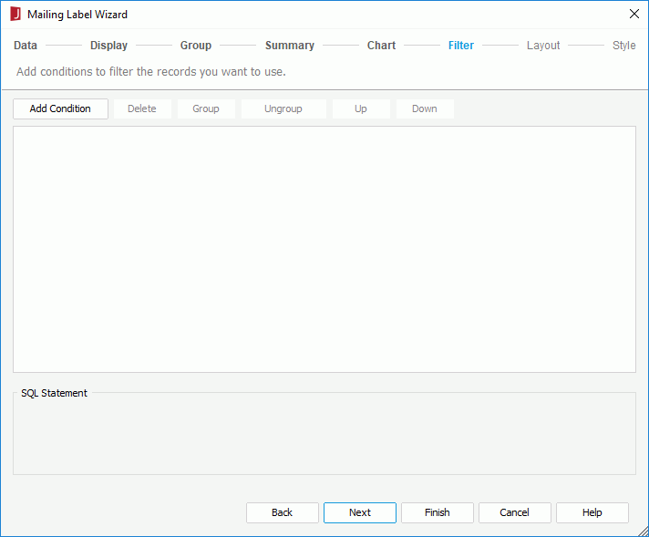 Mailing Label Wizard - Filter