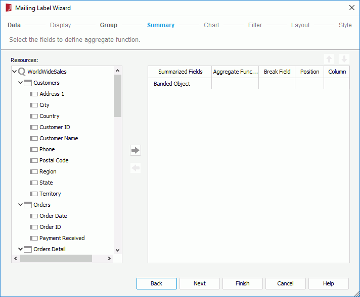 Mailing Label Wizard - Summary