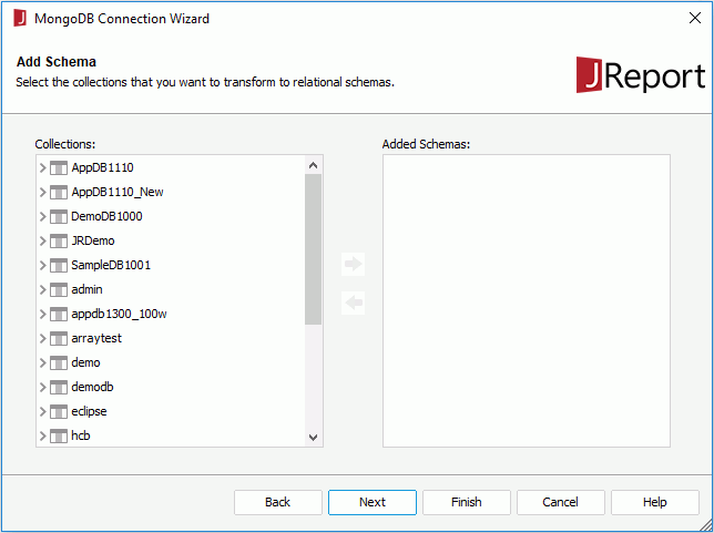 MongoDB Connection Wizard - Add Schema