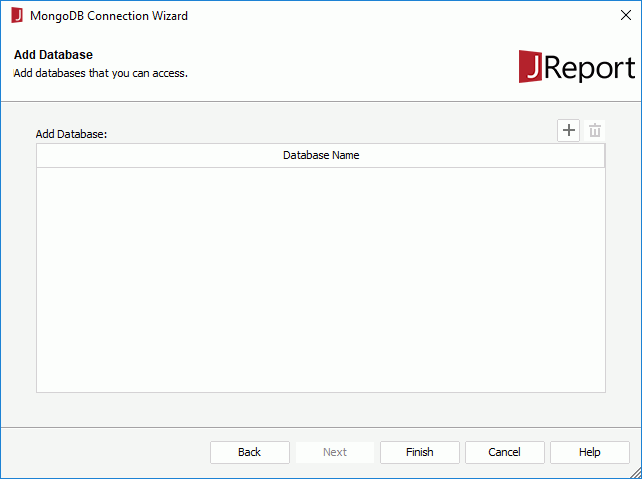 MongoDB Connection Wizard - Add Database