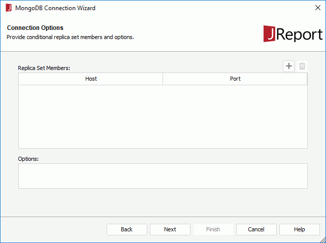 MongoDB Connection Wizard - Connection Options